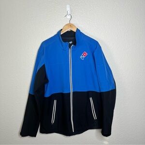 Domino’s Gear Performance 3-Layer Windproof Water Resistant Blue Black Jacket L